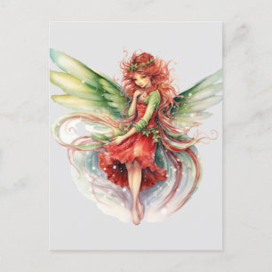 Vattnfärg Jul Fairy Vykort