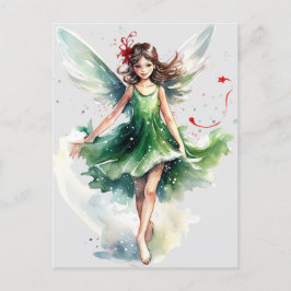 Vattnfärg Jul Fairy Vykort