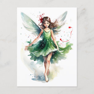 Vattnfärg Jul Fairy Vykort