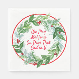 Vattnfärg jul Helgdag WAN MAHJONG Pappersservett