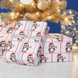 Vattnfärg Jul Penguins Presentpapper