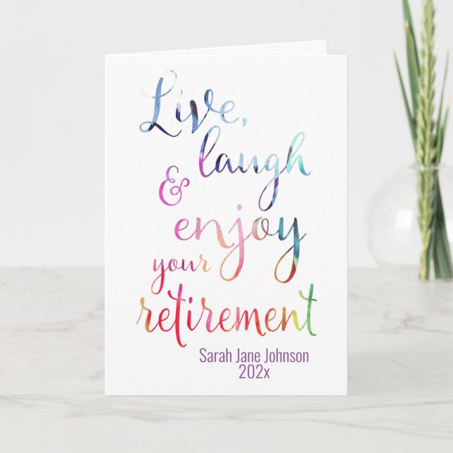 Vattnfärg Njut av Pension Kort (Framsida)