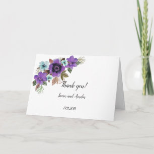 Vattnfärg vackra blommor romantisk marble elega kort