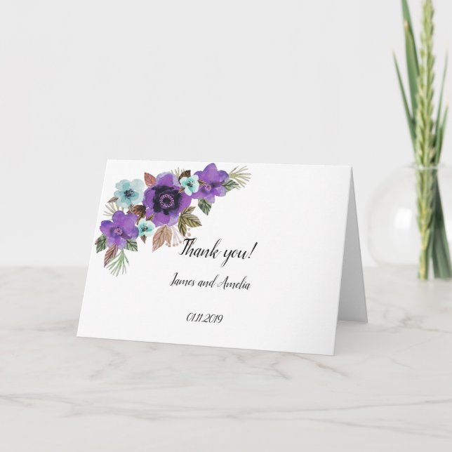 Vattnfärg vackra blommor romantisk marble elega kort (Framsida)