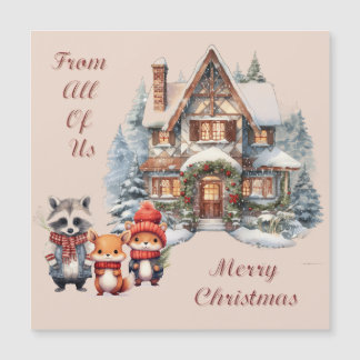 Vattnfärg Woodland jul Magnetic Card