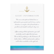 Vattnfärgsblått Nautiskt vitt inmatningskort