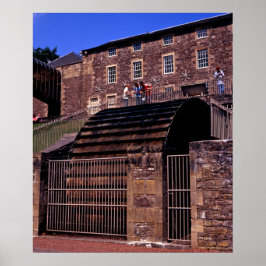 Vattnhjul New Lanark Scotland-vykort Poster