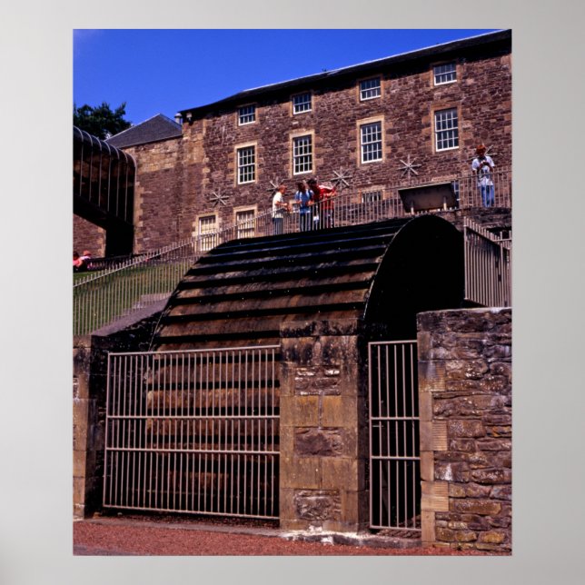 Vattnhjul New Lanark Scotland-vykort Poster (Framsidan)