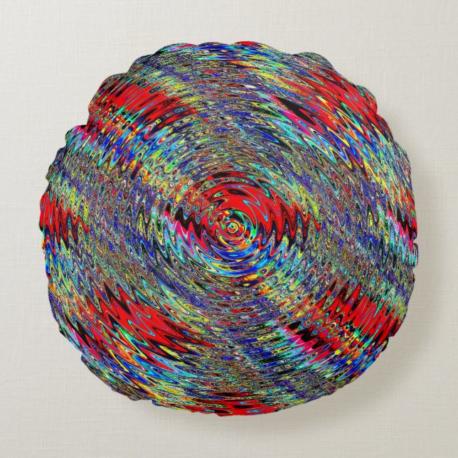 Vattniga krusningar..... rund kudde (Framsidan)