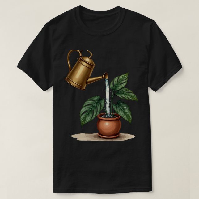 Vattning Monstera T Shirt (Design framsida)