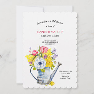 Vattningskanna Bouquet Shower Inbjudan