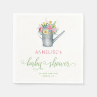 Vattningskanna sage rosablommig baby shower