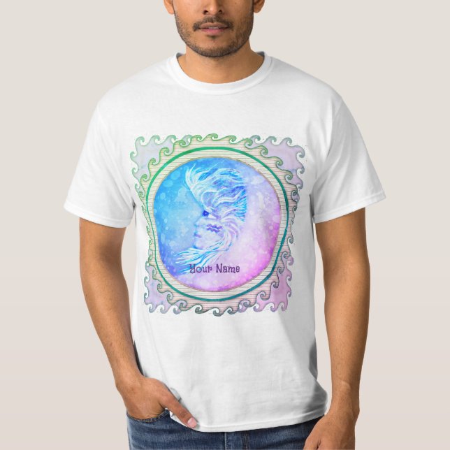 Vattumannen Måne Kvinna T Shirt (Framsida)