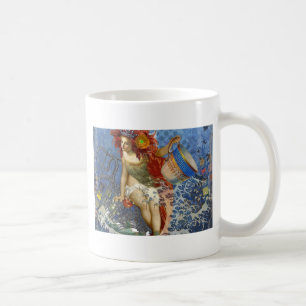 Vattumannen Siren Gotisk Blå Konst Kaffemugg
