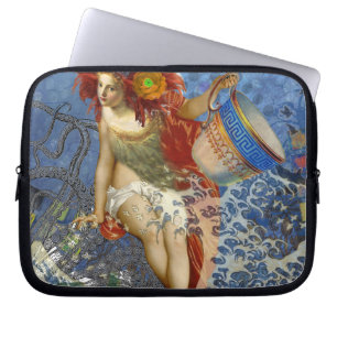 Vattumannen Siren Gotisk Blå Konst Laptop Sleeve