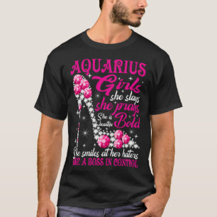 Vattumannen Tjej som en chef i kontroll diamant sk T Shirt