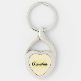 Vattumannen Twisted Heart Silverfärgad Nyckelring