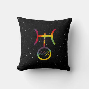 Vattumannen Uranus Planet Symbol Stjärntryckt Tie Kudde