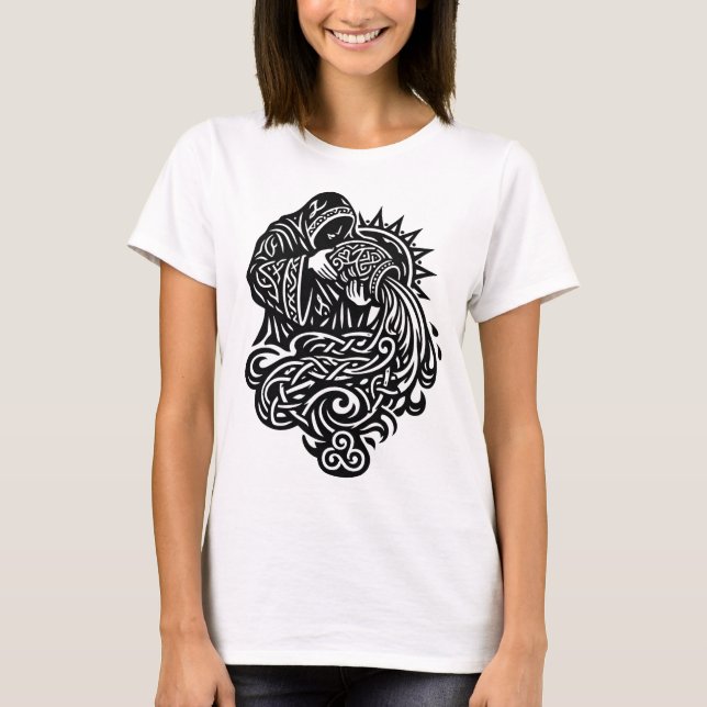 Vattumannen — Vattumannens bärare av BurnsInHell T Shirt (Framsida)