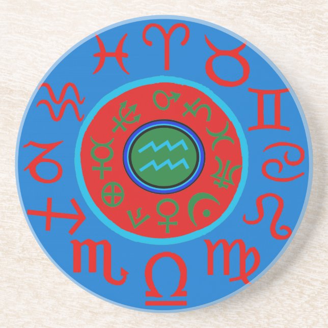 Vattumannens astrologi Zodiak Underlägg (Framsidan)