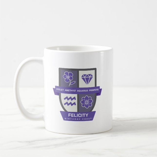 Vattumannens födelsedagsvapen™ för 1-18 februari M Kaffemugg (Vänster)