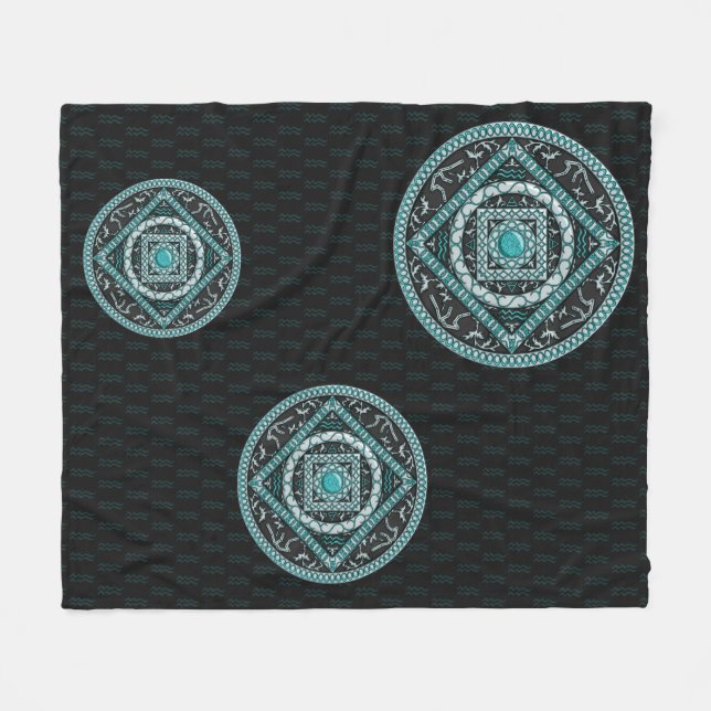 Vattumannens Mandala Flanellfilt Fleecefilt (Framsidan (Horisontell))