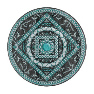 Vattumannens Mandala Skärbräda av Glas