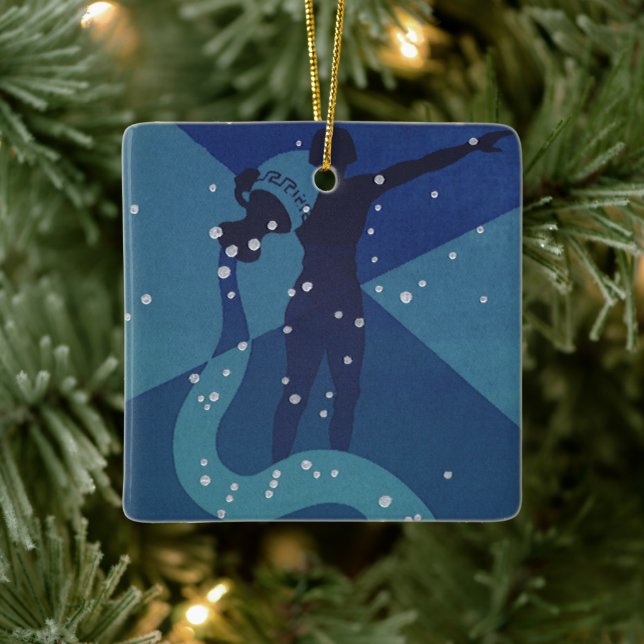 Vattumannens stjärnbild, Zodiaken astrologi vintag Julgransprydnad Keramik (Träd)