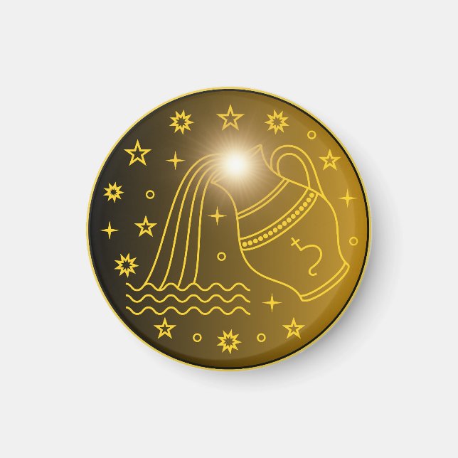 Vattumannens stjärntecken Emblem | Minimalt himmel Magnet (Framsidan)