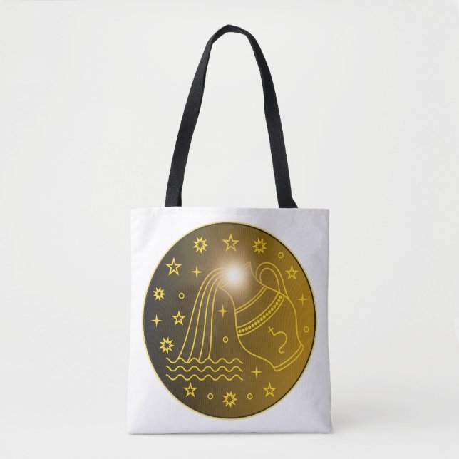 Vattumannens stjärntecken emblem | Minimalt himmel Tygkasse (Framsida)