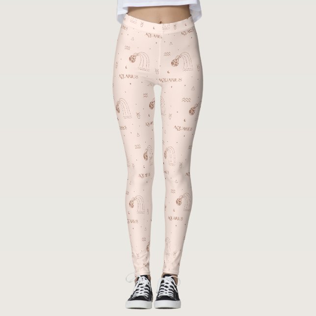 Vattumannens stjärntecken - Himmelsk Vattenbärare  Leggings (Framsida)