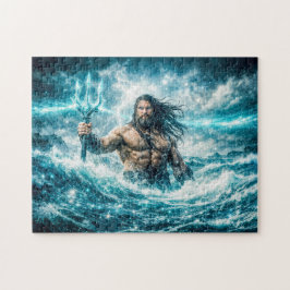 Vattumannens stjärntecken med Trident-krigare i st Pussel