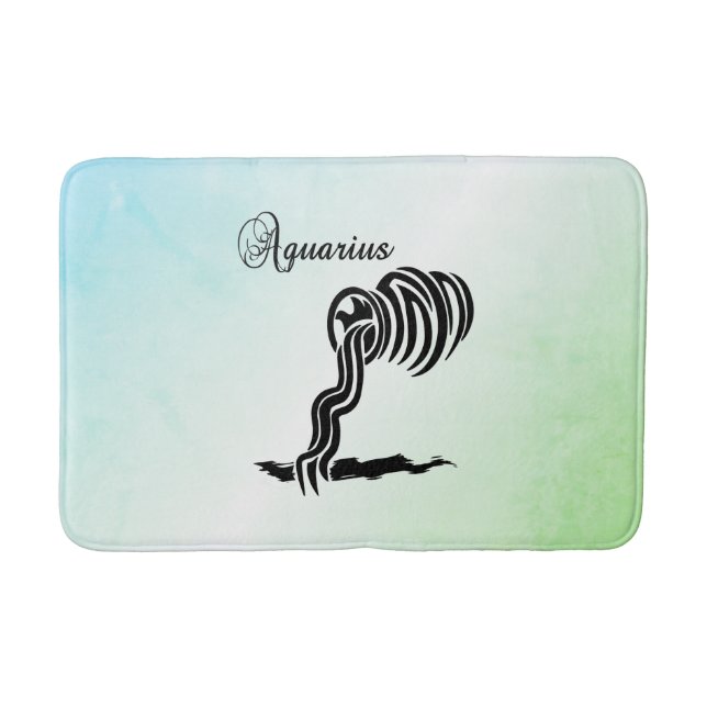Vattumannens stjärntecken och symbol blågrön badrumsmatta (Framsidan)