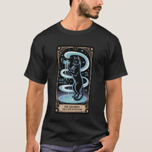 Vattumannens Tarotkort Svart Katt Mystisk Zodiak T Shirt