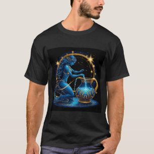 Vattumannens tecken vacker digital illustration t shirt