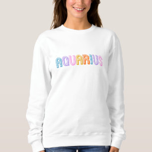 Vattumannens typografi trendig zodiak färgglad skj t shirt