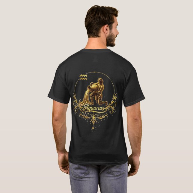 Vattumannens unika stjärntecken, stjärntecken  t shirt (Hel baksida)