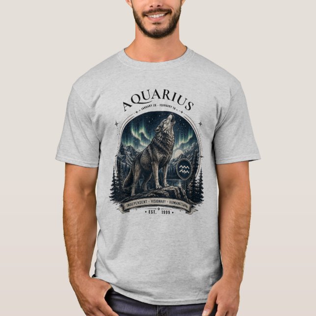 Vattumannens Varg Zodiakos Tröja (Framsida)