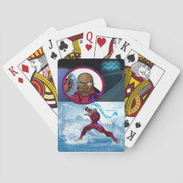Vattumannentema födelsedagsfest present spelkort. casinokort