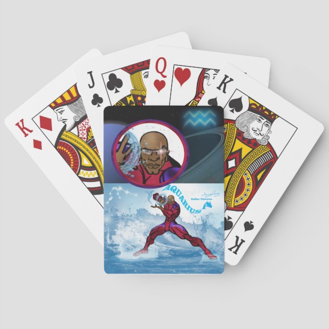 Vattumannentema födelsedagsfest present spelkort. casinokort (Baksidan)