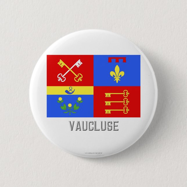 Vaucluse flagga med namn knapp (Framsida)