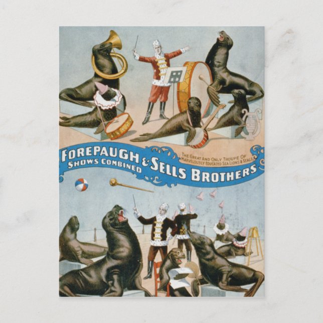 Vaudeville, Circus-program Vykort (Framsida)