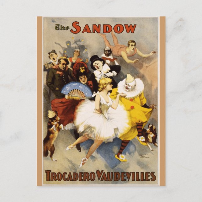 Vaudeville - Sandow, Trocadero Vaudevilles Vykort (Framsida)