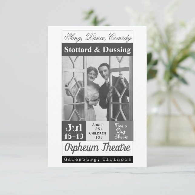 Vaudeville Show, Stottard & Dussing Tack Kort (Stående Fram)
