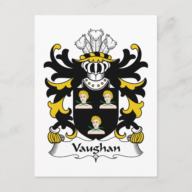 Vaughan Family Crest Vykort (Framsida)