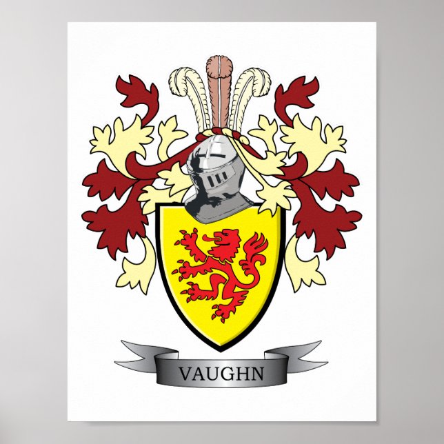 Vaughn Family Crest Jackar om Arm Poster (Framsidan)