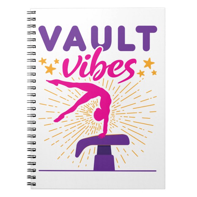 Vault Vibes Gymnastics Gymnast Girls Anteckningsbok (Framsidan)