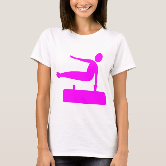 Vaulting Figur - Magenta T Shirt (Framsida)