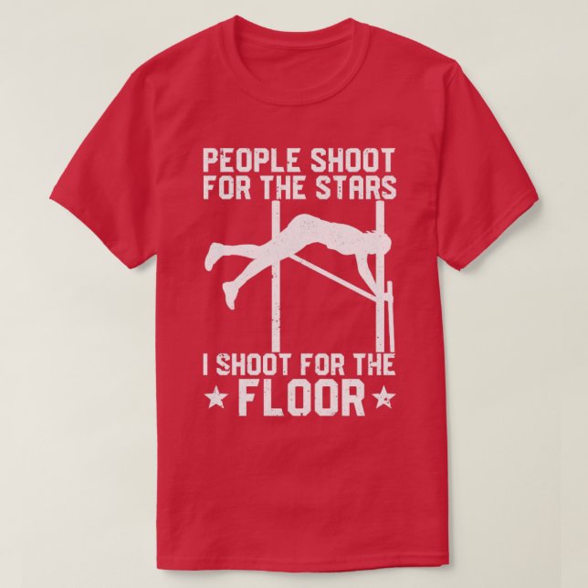 Vaulting för den konstiga pole-vaulten för Golv T Shirt (Design framsida)