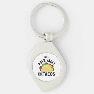 Vaulting-pole-valv för Tacos Swirl Silverfärgad Nyckelring